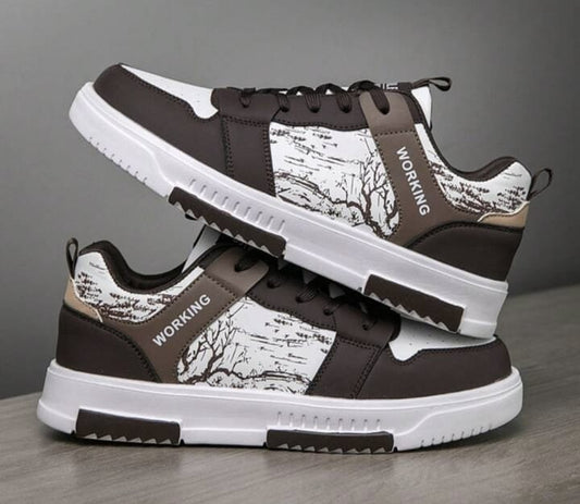 Maroon & White Casual Sports Sneakers – Stylish & Comfortable